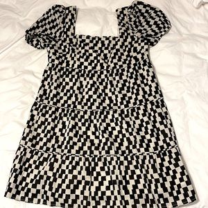 BP Checkered print black and white baby doll dress. Size Small.